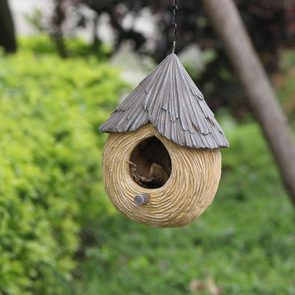 ガーデンオブジェ 鳥の巣 木製 Amazon.co.jp: 鳥の巣 ツリーハウス 置物 庭 オブジェ 屋外 彫像